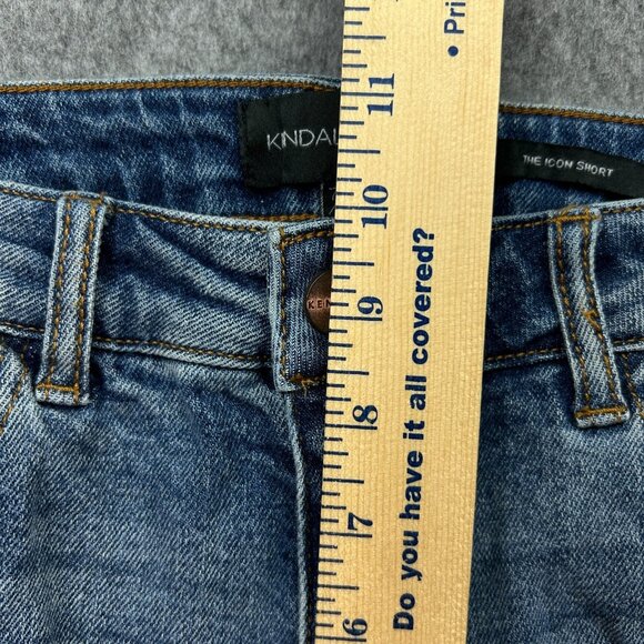 Kendall + Kylie The icon Cuffed Jean Shorts Women's Size 7 / 28 Distressed NWT - Picture 10 of 12